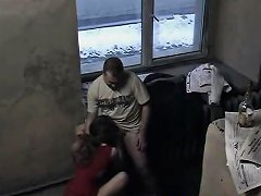 Security Cam Captures Girl Sucking And Fucked